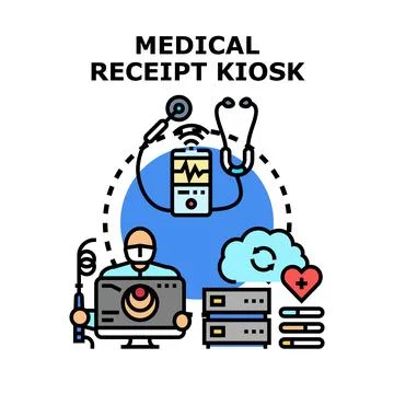 Advancing medical receipt kiosk system technologies Stock Illustration