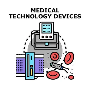 Advancing medical technology devices diagnosing patient health Stock Illustration