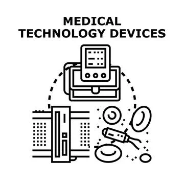 Advancing medical technology devices diagnosing patient health Stock Illustration