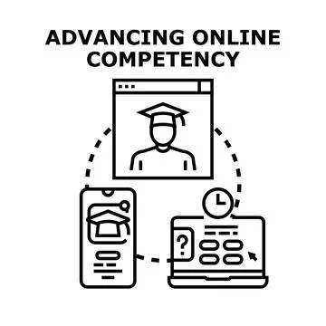 Advancing online competency digital education platform Stock Illustration