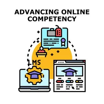 Advancing online competency for professional learning and development Stockillustratie