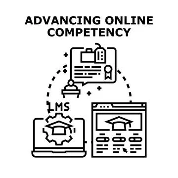 Advancing online competency for professional learning and development Stock Illustration