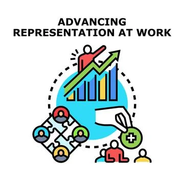 Advancing representation at work fostering diversity and growth Stock Illustration