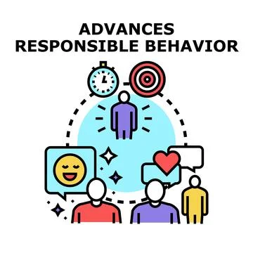 Advancing responsible behavior goals through development process Stock Illustration