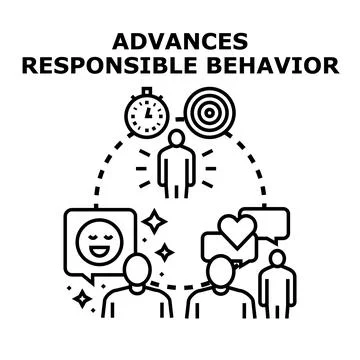 Advancing responsible behavior goals through development process Stock Illustration