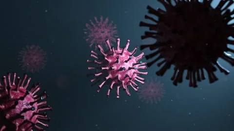 Advancing towards a floating Coronavirus inside the body, 3D Render, Stock Footage 130805998