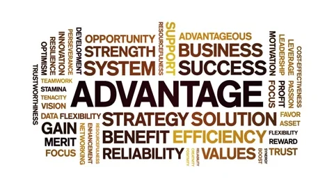 Advantage animated word cloud,animation tag kinetic typography seamless loop. Stock Footage 312947835