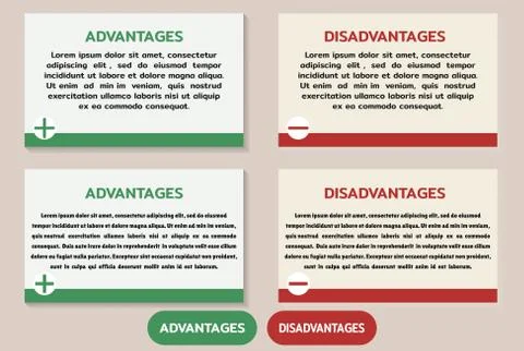 Advantage Disadvantage message windows. Pros Cons. Weighing facts. Did you know イラスト素材