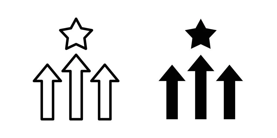 Advantage icon vector concepts, line and silhouette style Stock Illustration