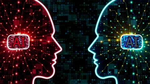 Advantages and disadvantage of artificial intelligence technology concept a.. Stock Footage 253554463