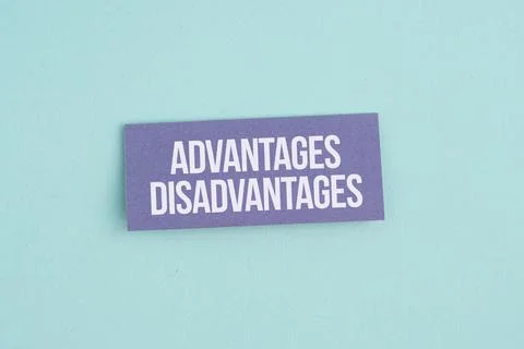 Advantages and disadvantages concept representing a comparison of benefits .. Stock Photos