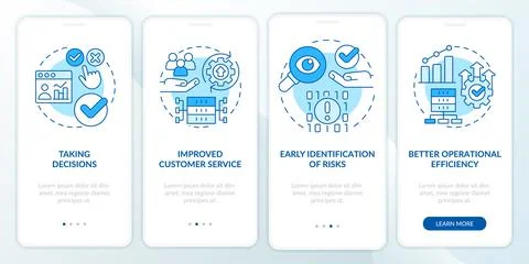 Advantages of big data processing blue onboarding mobile app screen Stock Illustration