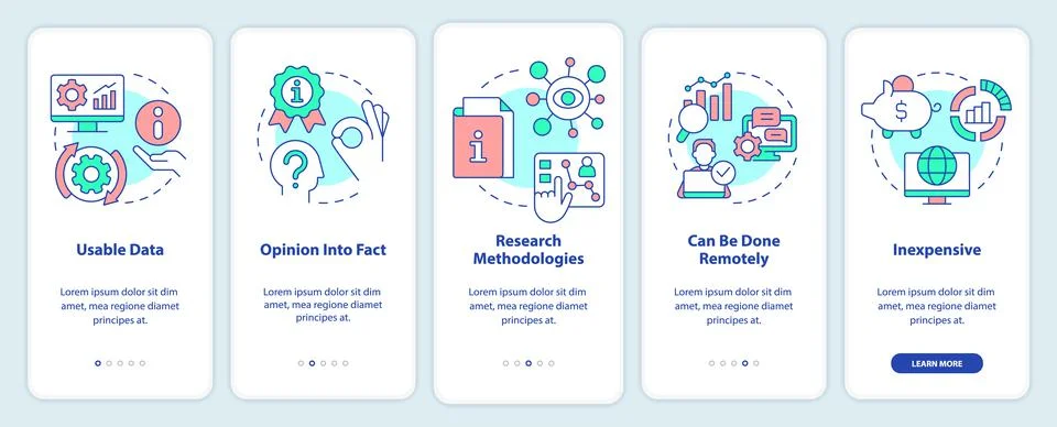 Advantages of case study onboarding mobile app screen 스톡 일러스트