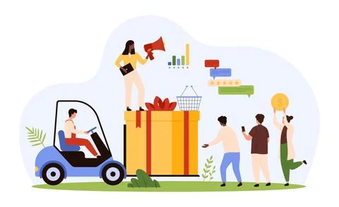 Advantages of loyalty referral program for consumer, benefits and bonuses 스톡 일러스트