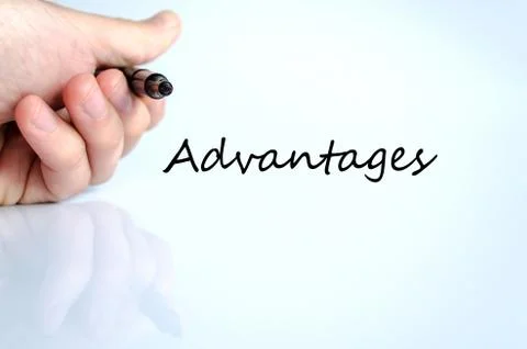 Advantages text concept Stock Photos