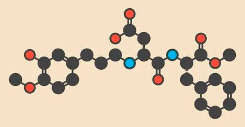 Advantame sugar substitute molecule Stock Illustration