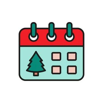 Advent calendar christmas icon vector basic design simple and modern Stock Illustration
