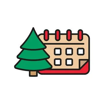 Advent calendar christmas icon vector basic design simple and modern Stock Illustration