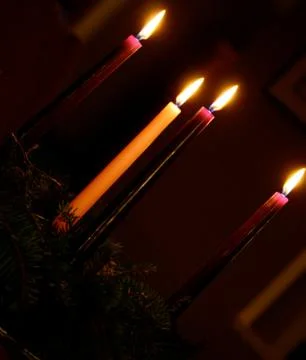 Advent candle wreath Stock Photos
