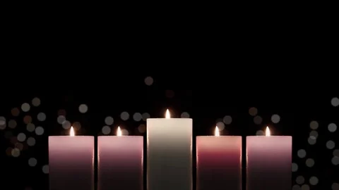Advent Candlelight Advent Candles Stock Footage 82593344