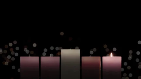 Advent Candlelight Hope Candles Stock Footage 82593424