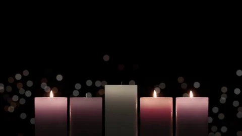 Advent Candlelight Joy Candles Stock Footage 82593481