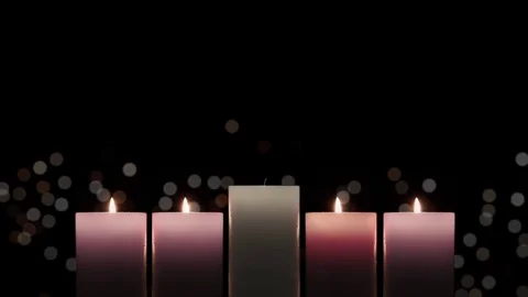 Advent Candlelight Peace Candles Stock Footage 82593528