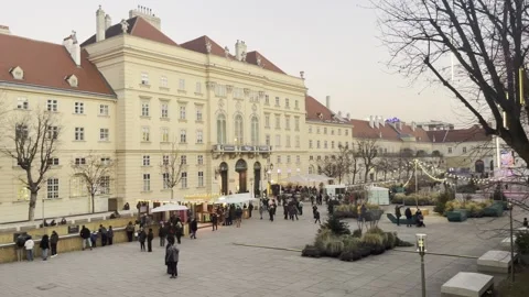 Advent market in the building museumsquartier Stock Footage 296679704