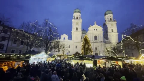 Advent market in Passau Stock Footage 295673899