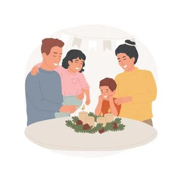 Advent Sunday isolated cartoon vector illustration. Stock Illustration