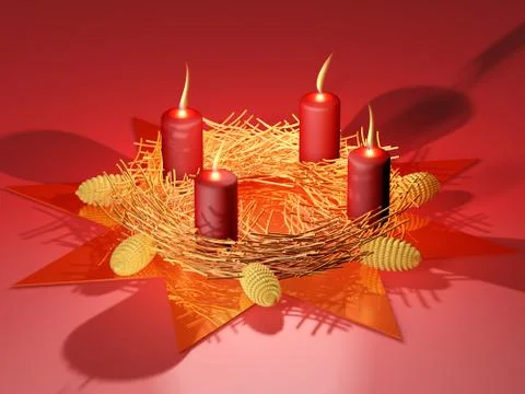 Advent wreath - candles Stock Illustration