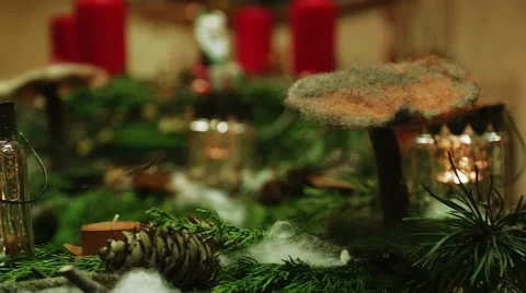 Advent wreath dolly slide Stock Footage 57335540