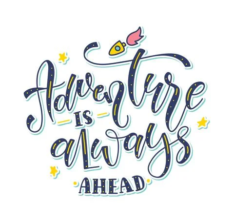 Adventure is always ahead - colored vector illustration Illustrazione stock