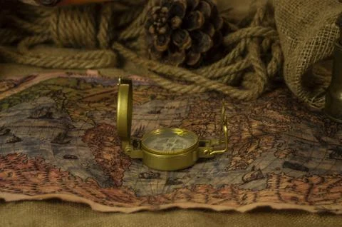 Adventure and exploration of ancient objects used by adventurers. Stock Photos