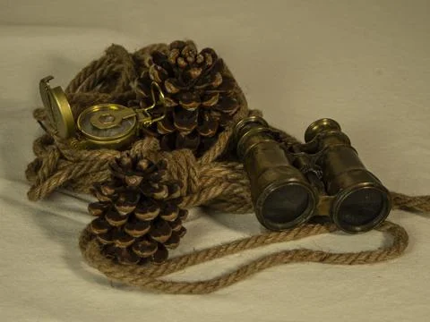 Adventure and exploration of ancient objects used by adventurers. Stock Photos