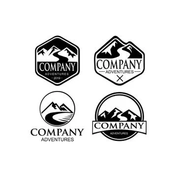 Adventure and outdoor vintage logo template, Stock Illustration