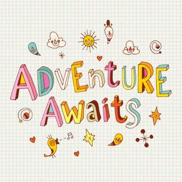 Adventure awaits 스톡 일러스트
