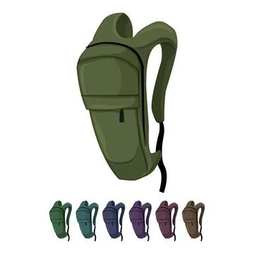 Adventure backpack camp cartoon vector graphic Illustrazione stock