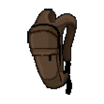 Adventure backpack camp pixel art vector illustration 스톡 일러스트