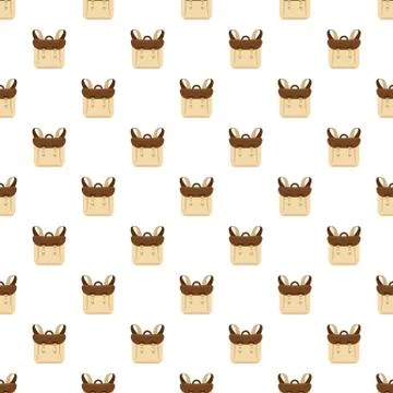 Adventure backpack pattern seamless Stock Illustration