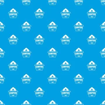 Adventure badge pattern vector seamless blue Illustrazione stock