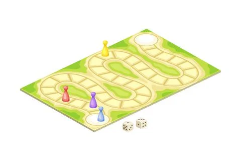 Adventure board game maps with path flat vector illustration on white background Stock Illustration