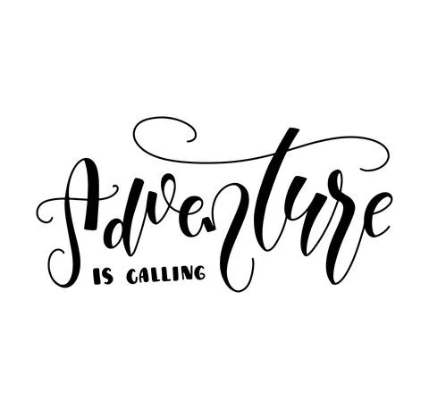Adventure is calling - colored vector illustration, multicolored calligraphy Stock Illustration