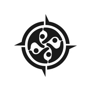 Adventure Commitment Teamwork Together Black Logo Illustrazione stock