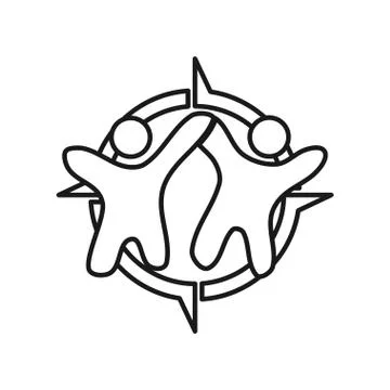Adventure Commitment Teamwork Together Outline Logo Illustrazione stock