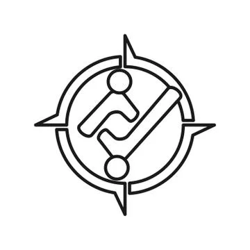 Adventure compass Commitment Teamwork Together Outline Logo Stock Illustration