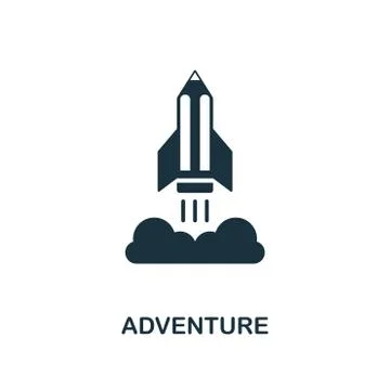 Adventure creative icon. Simple element illustration. Adventure concept symbol Stock Illustration