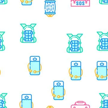 Adventure Equipment Vector Seamless Pattern イラスト素材