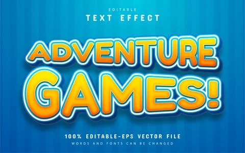 Adventure game text effect Stock Illustration