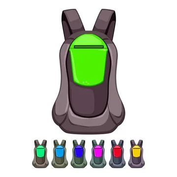 Adventure hiking backpack cartoon vector graphic イラスト素材